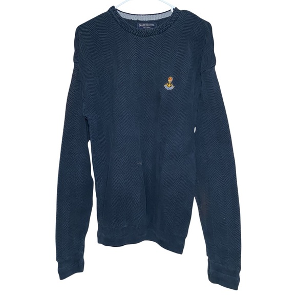 Ruff Hewn 100% Cotton Textured Ribbed Sweater Sweater Size Large Dark Blue - Picture 1 of 4